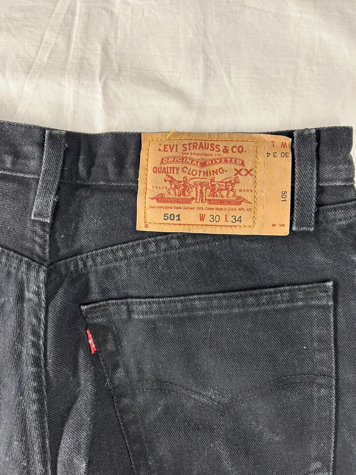 Jean Levi's lot 501 w30 l34 corte reto preto – photo 17